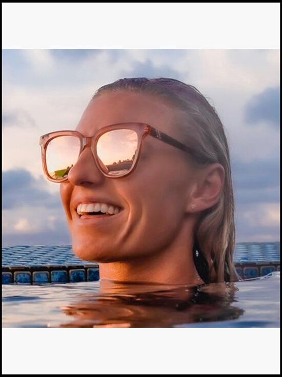 Polarized Sunglasses with Acetate Temples, Butterfly Frames, 100% UV Protection main image 6